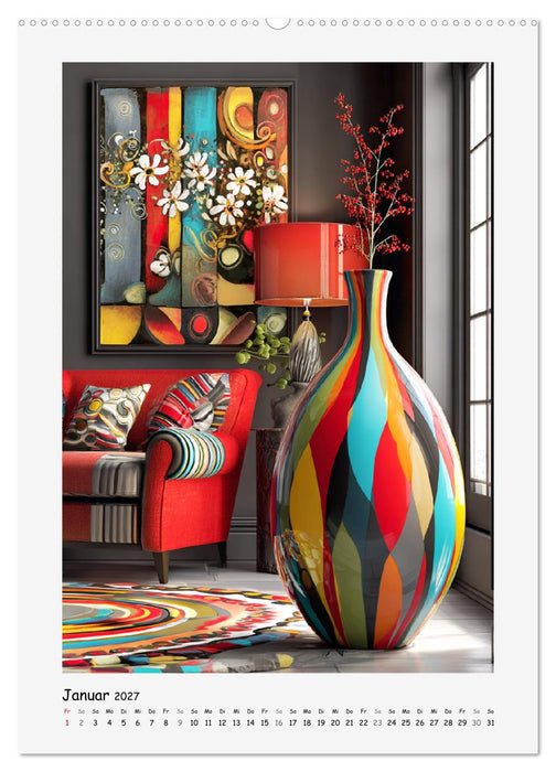 Form und Seele. Elegante Vasen im Raum (CALVENDO Premium Wandkalender 2027)