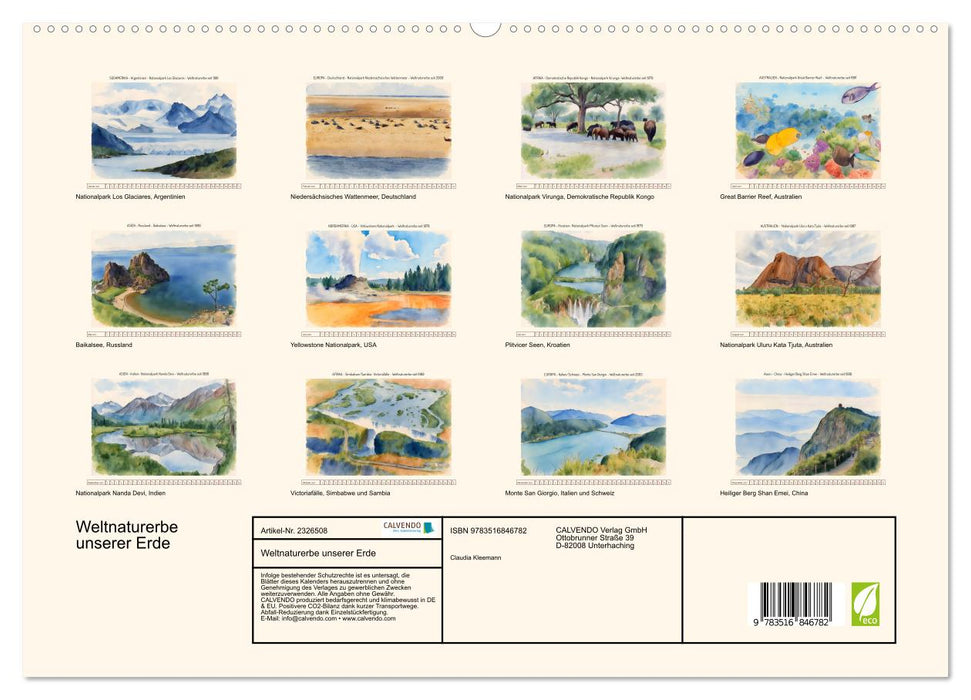 Weltnaturerbe unserer Erde (CALVENDO Premium Wandkalender 2027)