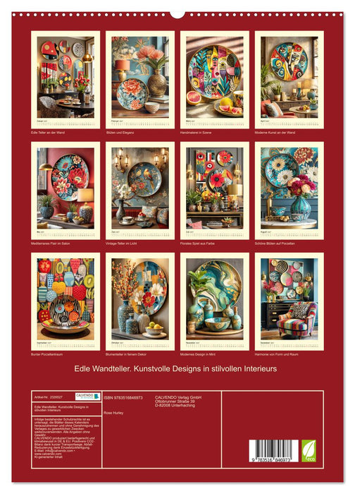 Edle Wandteller. Kunstvolle Designs in stilvollen Interieurs (CALVENDO Premium Wandkalender 2027)