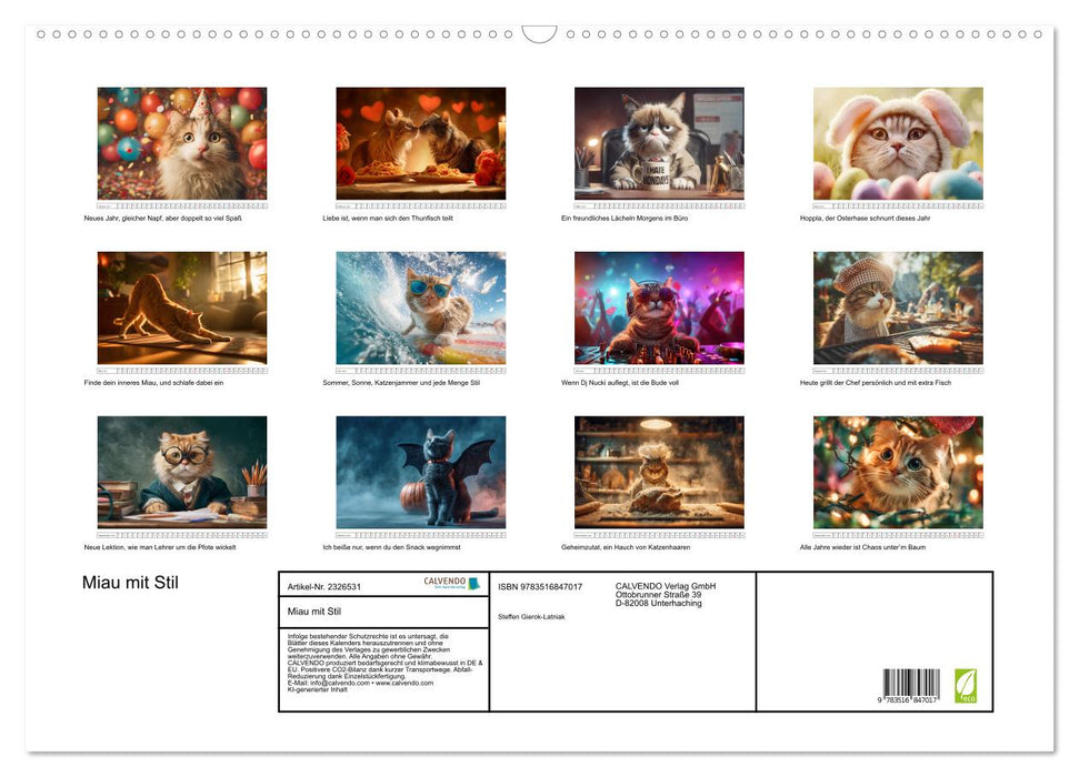 Miau mit Stil (CALVENDO Wandkalender 2027)
