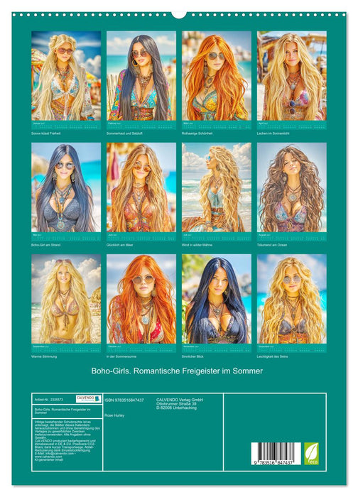 Boho-Girls. Romantische Freigeister im Sommer (CALVENDO Premium Wandkalender 2027)