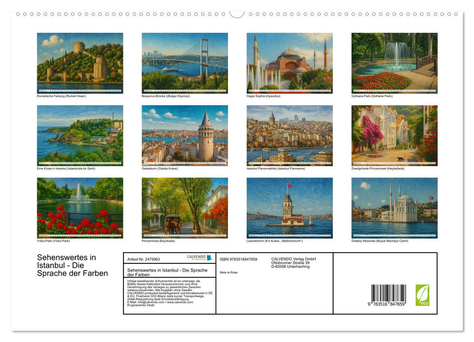 Sehenswertes in Istanbul - Die Sprache der Farben (CALVENDO Premium Wandkalender 2027)