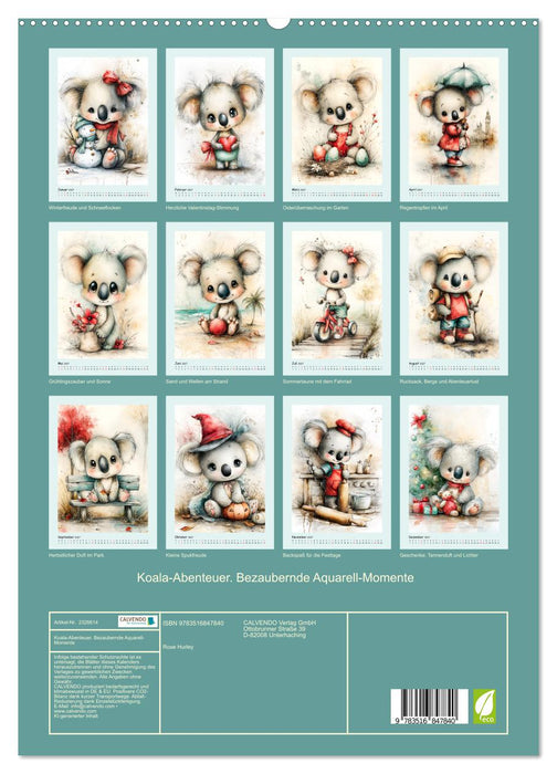 Koala-Abenteuer. Bezaubernde Aquarell-Momente (CALVENDO Premium Wandkalender 2027)