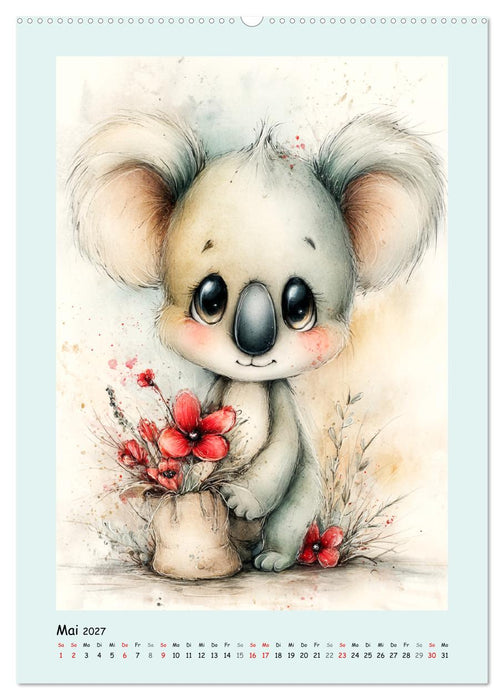 Koala-Abenteuer. Bezaubernde Aquarell-Momente (CALVENDO Premium Wandkalender 2027)