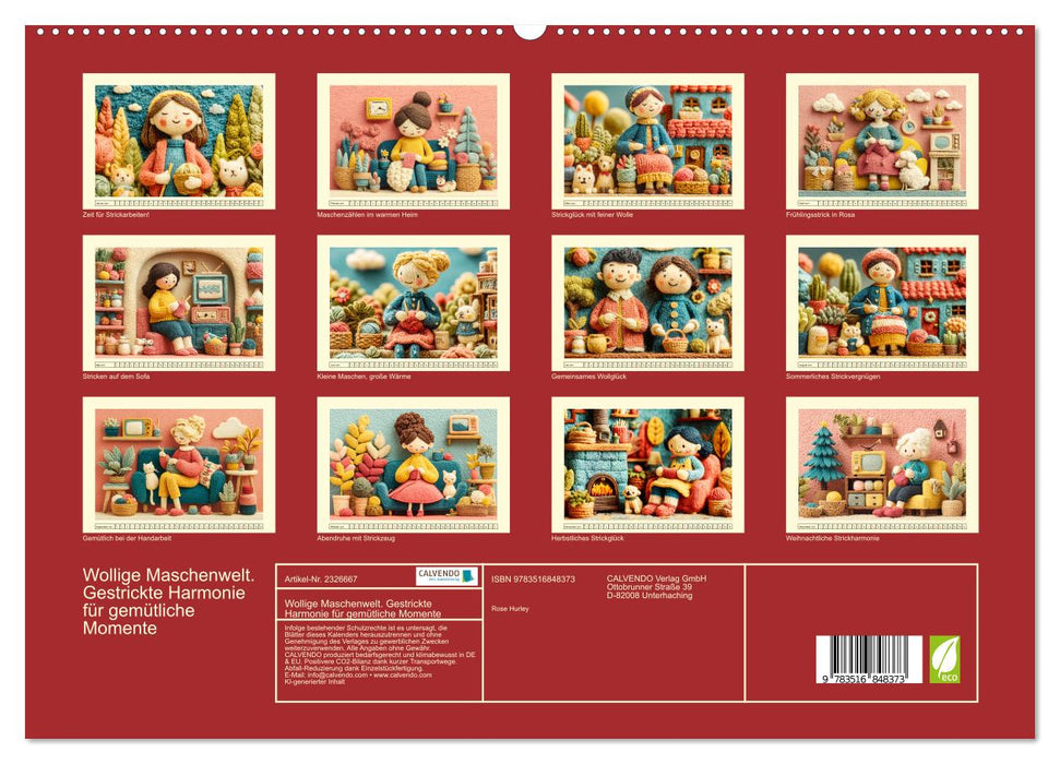 Wollige Maschenwelt. Gestrickte Harmonie für gemütliche Momente (CALVENDO Premium Wandkalender 2027)