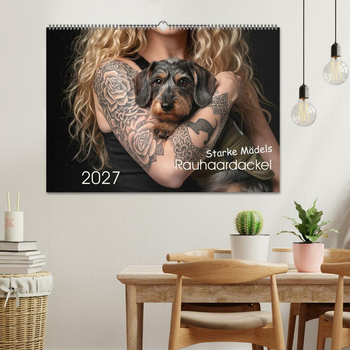 Starke Mädels - Rauhaardackel (CALVENDO Wandkalender 2027)