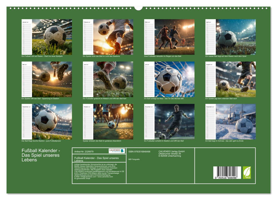 Fußball Kalender - Das Spiel unseres Lebens (CALVENDO Premium Wandkalender 2027)