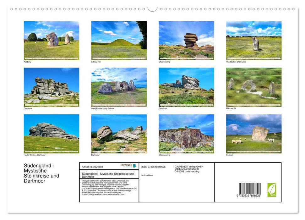 Südengland - Mystische Steinkreise und Dartmoor (CALVENDO Premium Wandkalender 2027)