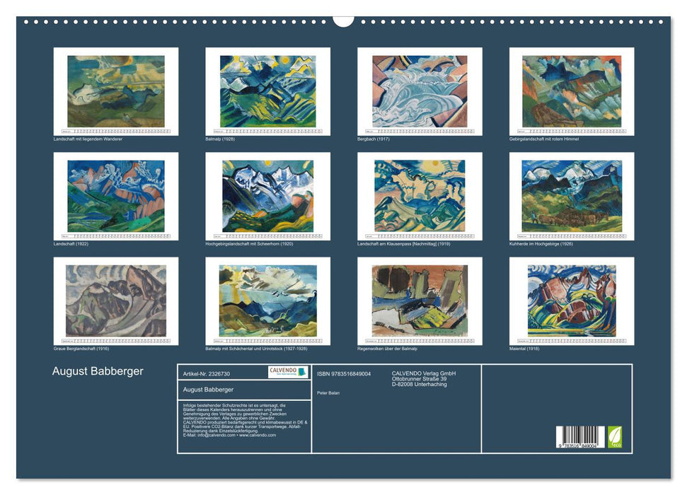 August Babberger (CALVENDO Wandkalender 2027)