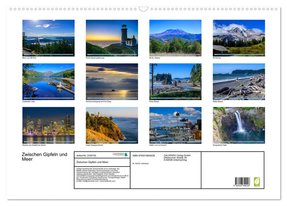 Zwischen Gipfeln und Meer (CALVENDO Wandkalender 2027)