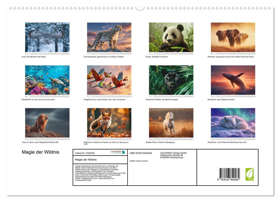Magie der Wildnis (CALVENDO Premium Wandkalender 2027)
