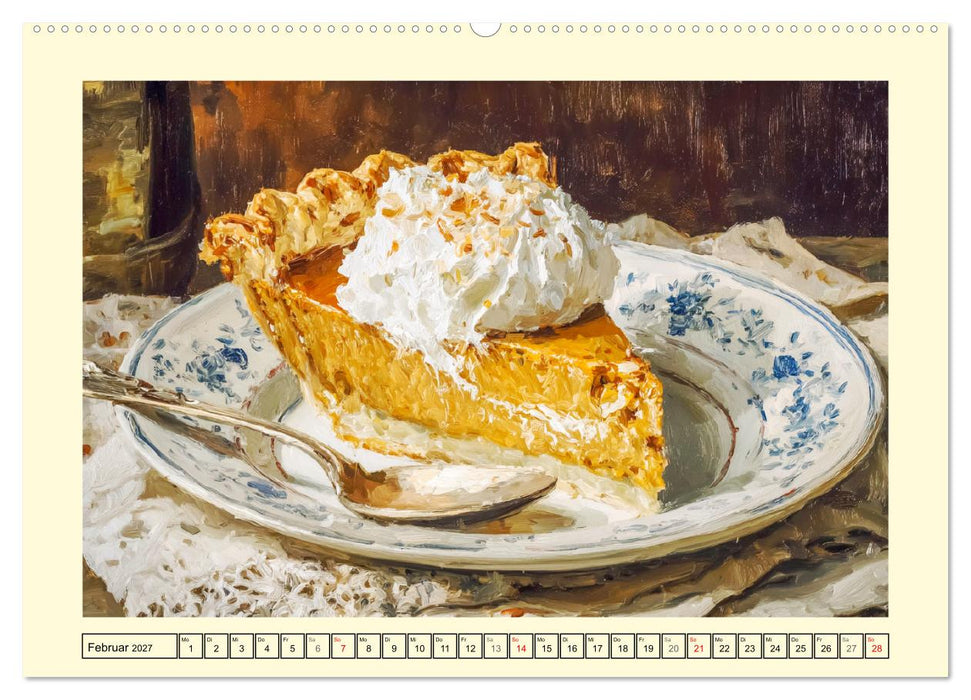 Pattiserie und Pinsel. Tortenträume in kunstvoller Öloptik (CALVENDO Wandkalender 2027)