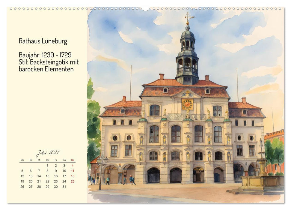 Prunkvolle deutsche Rathäuser (CALVENDO Premium Wandkalender 2027)
