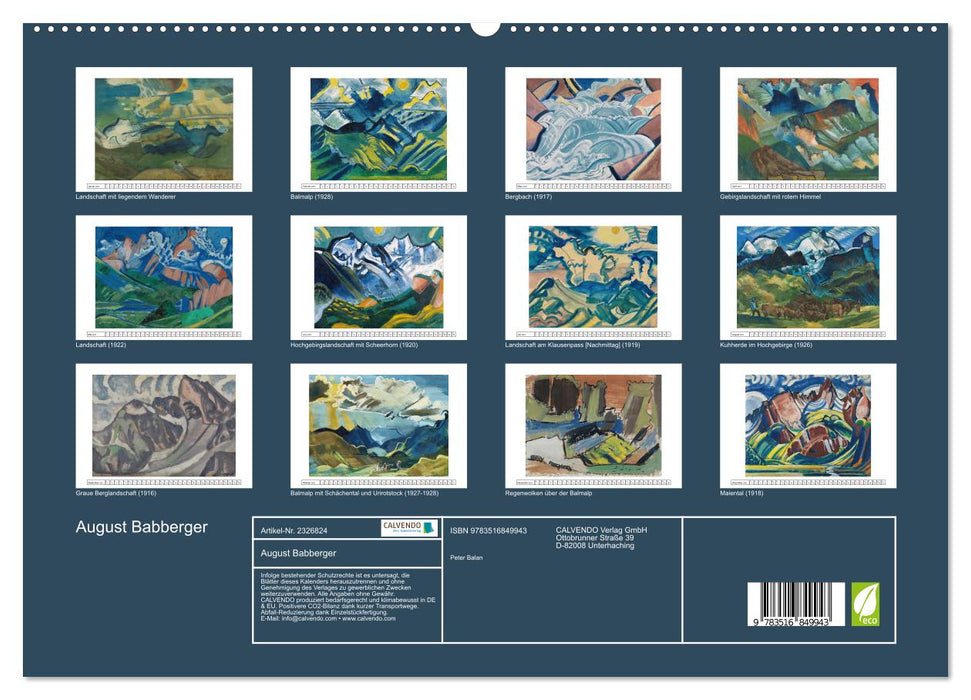 August Babberger (CALVENDO Premium Wandkalender 2027)