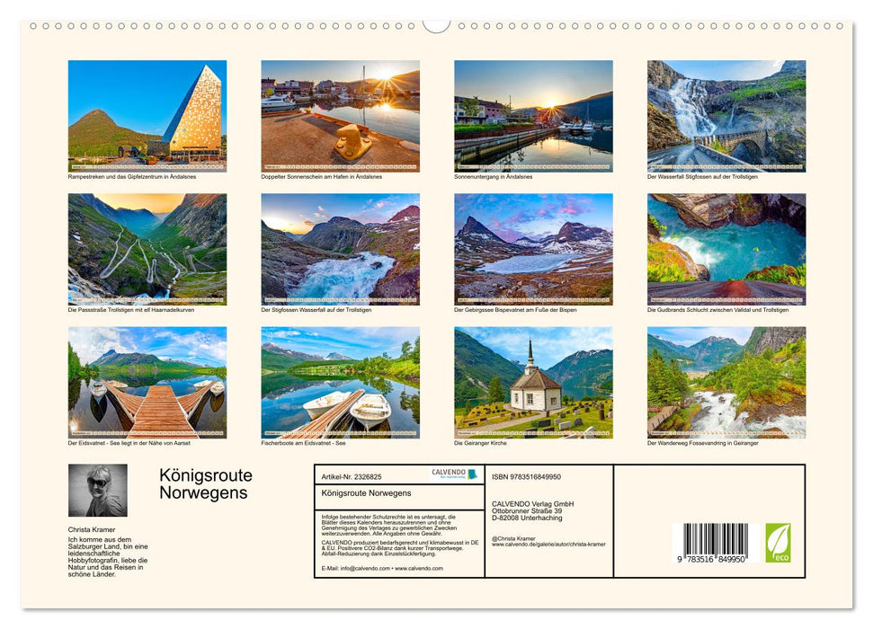 Königsroute Norwegens (CALVENDO Premium Wandkalender 2027)