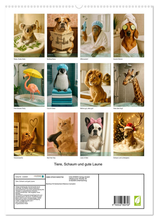 Tiere, Schaum und gute Laune (CALVENDO Premium Wandkalender 2027)