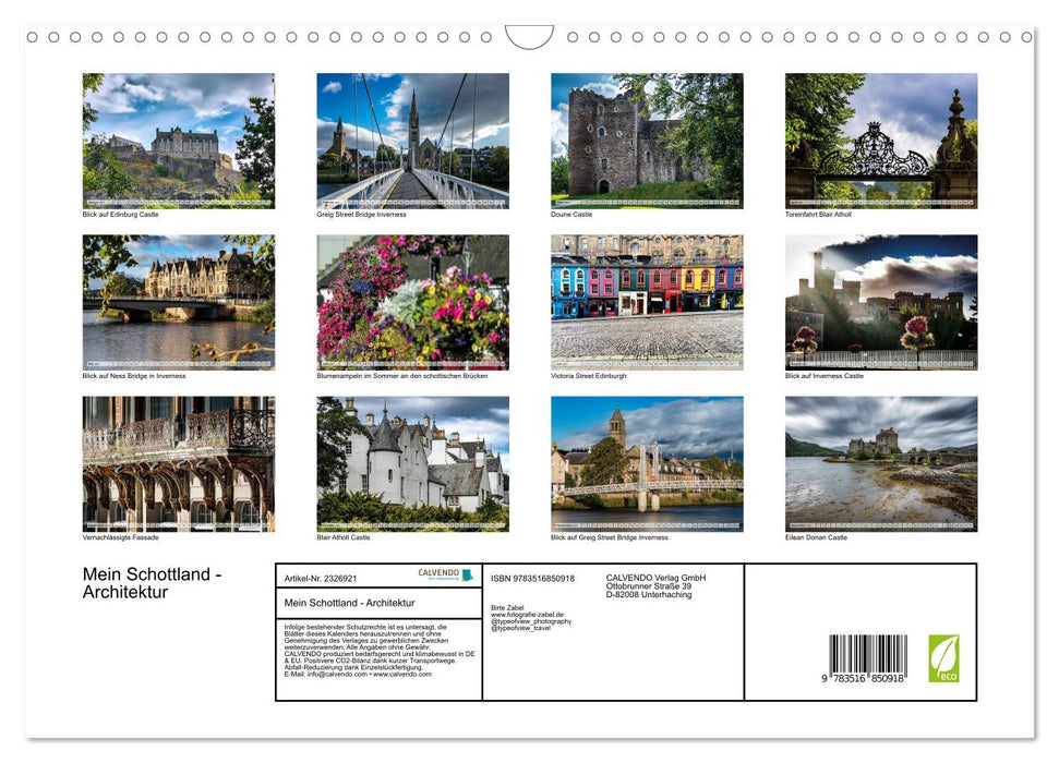 Mein Schottland - Architektur (CALVENDO Wandkalender 2027)