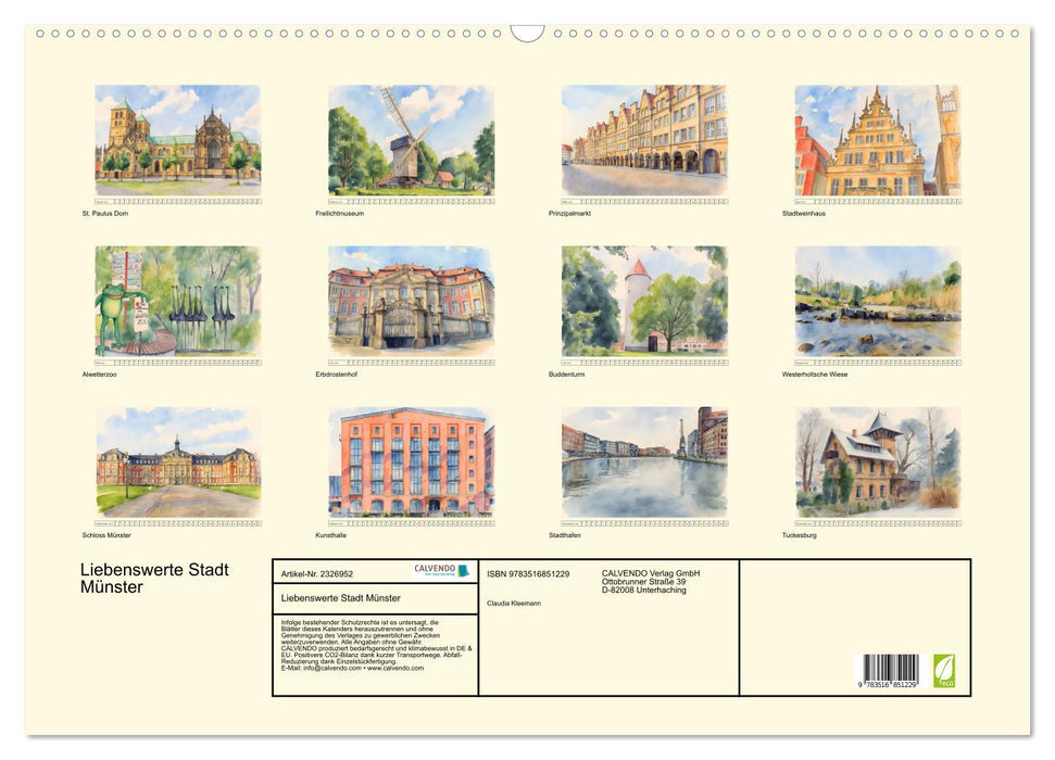 Liebenswerte Stadt Münster (CALVENDO Wandkalender 2027)