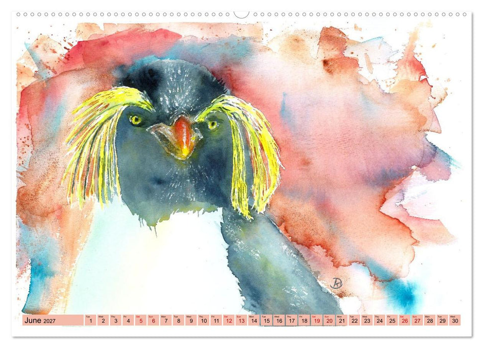 The Fascinating World of Birds in Watercolour (CALVENDO Monthly Calendar 2027)