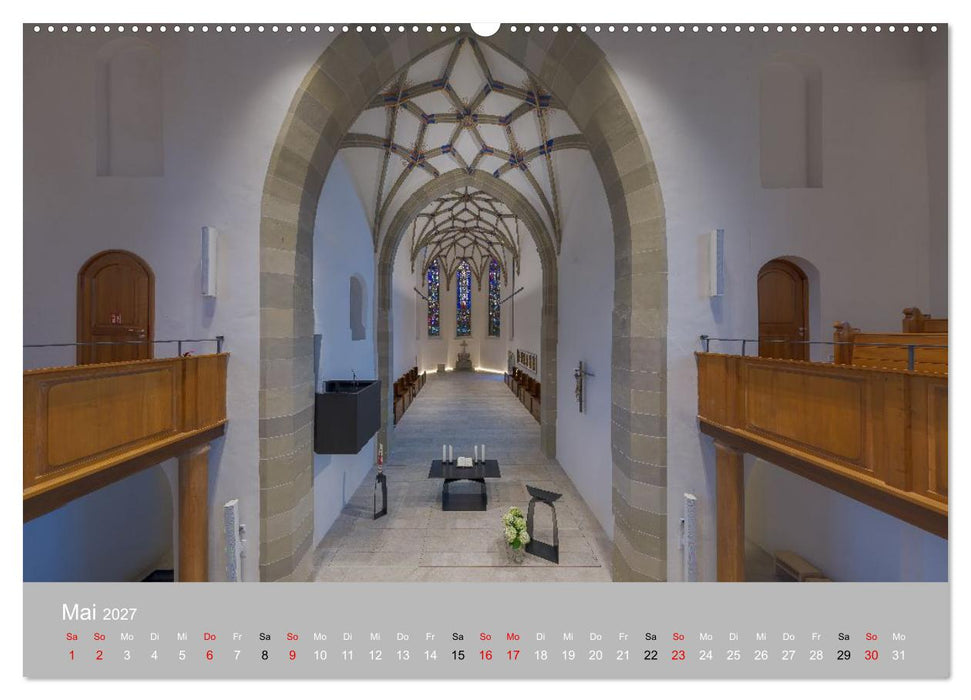 Backnang - Panoramablicke in die Stiftskirche (CALVENDO Wandkalender 2027)