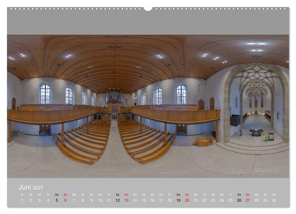 Backnang - Panoramablicke in die Stiftskirche (CALVENDO Wandkalender 2027)