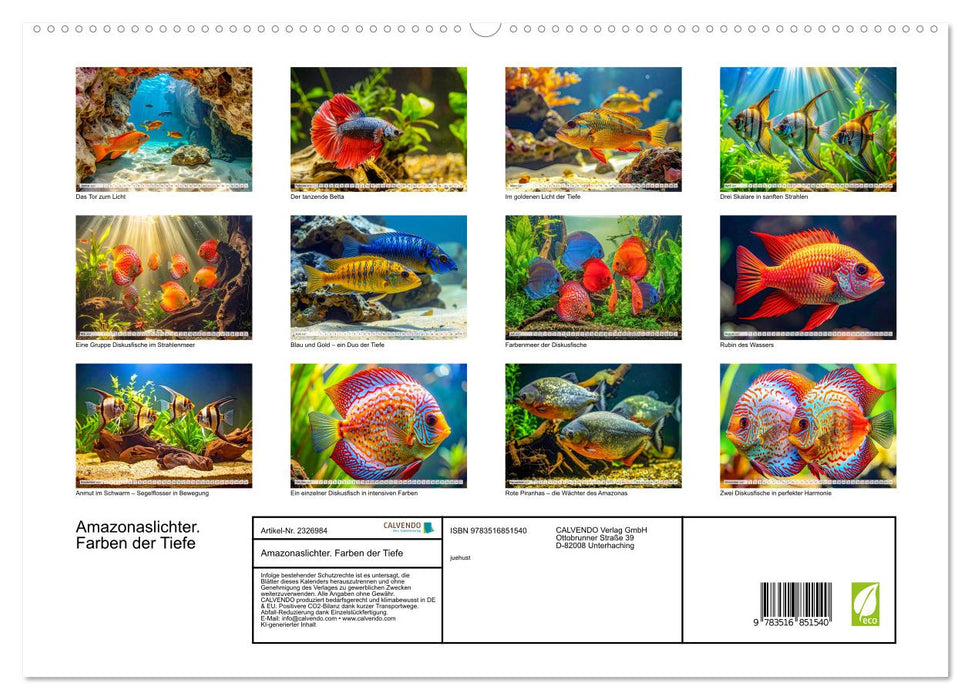 Amazonaslichter. Farben der Tiefe (CALVENDO Premium Wandkalender 2027)