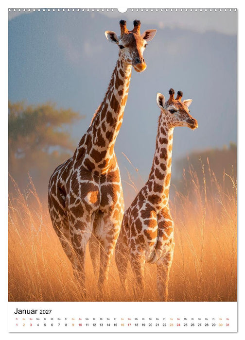 Giraffen - die Welt von oben betrachtet (CALVENDO Premium Wandkalender 2027)