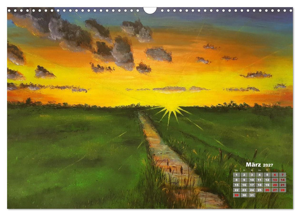 Landschaften in Acryl & Aquarell (CALVENDO Wandkalender 2027)