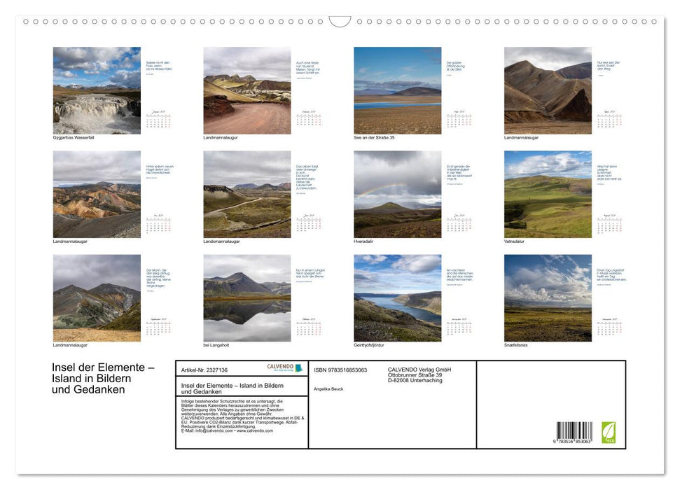 Insel der Elemente – Island in Bildern und Gedanken (CALVENDO Wandkalender 2027)