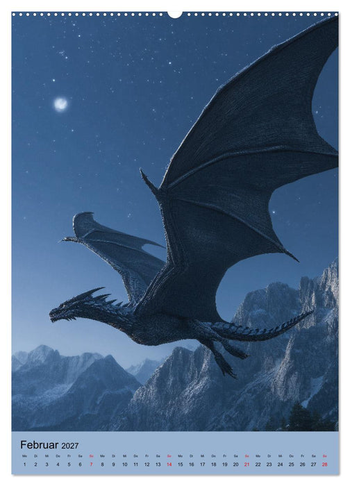 Drachen Kalender - ein Jahr mit mystischen Fabelwesen (CALVENDO Wandkalender 2027)
