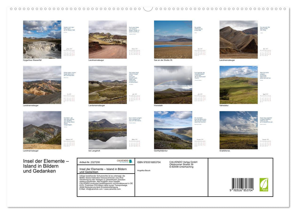 Insel der Elemente – Island in Bildern und Gedanken (CALVENDO Premium Wandkalender 2027)