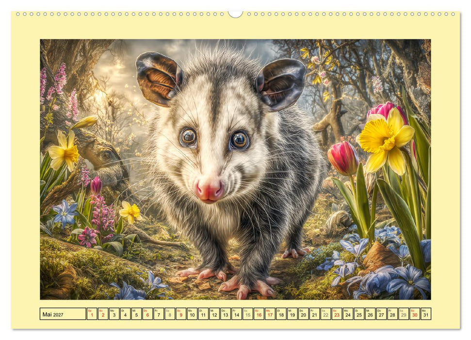 Sanfte Beutelratten. Opossums im stillen Rhythmus der Natur (CALVENDO Wandkalender 2027)