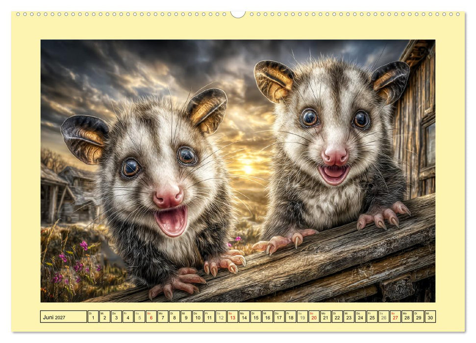 Sanfte Beutelratten. Opossums im stillen Rhythmus der Natur (CALVENDO Wandkalender 2027)