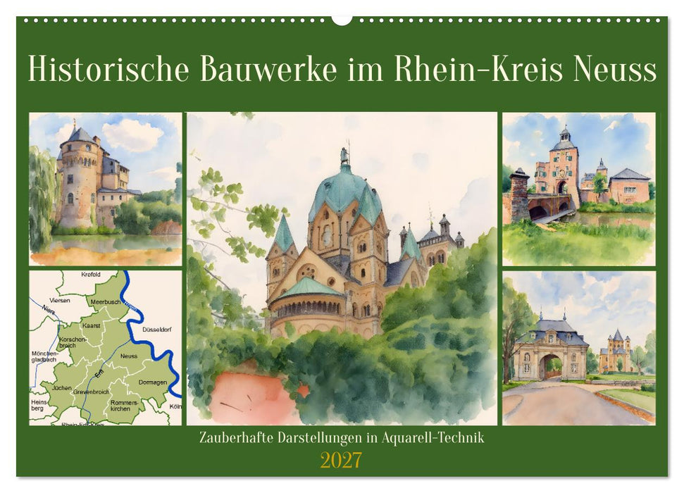 Historische Bauwerke im Rhein-Kreis Neuss (CALVENDO Wandkalender 2027)