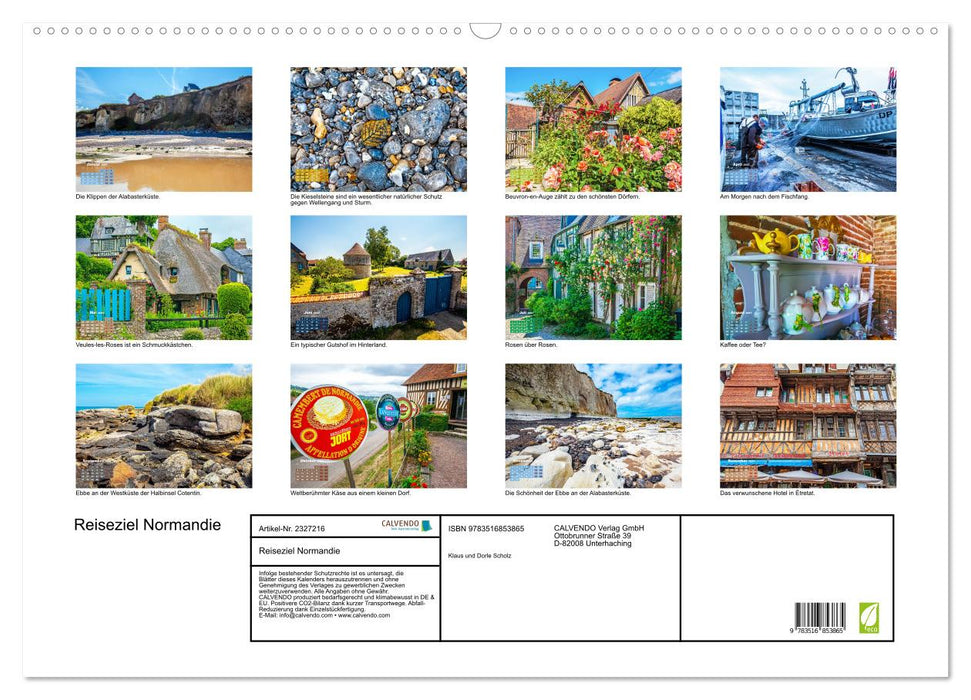 Reiseziel Normandie (CALVENDO Wandkalender 2027)