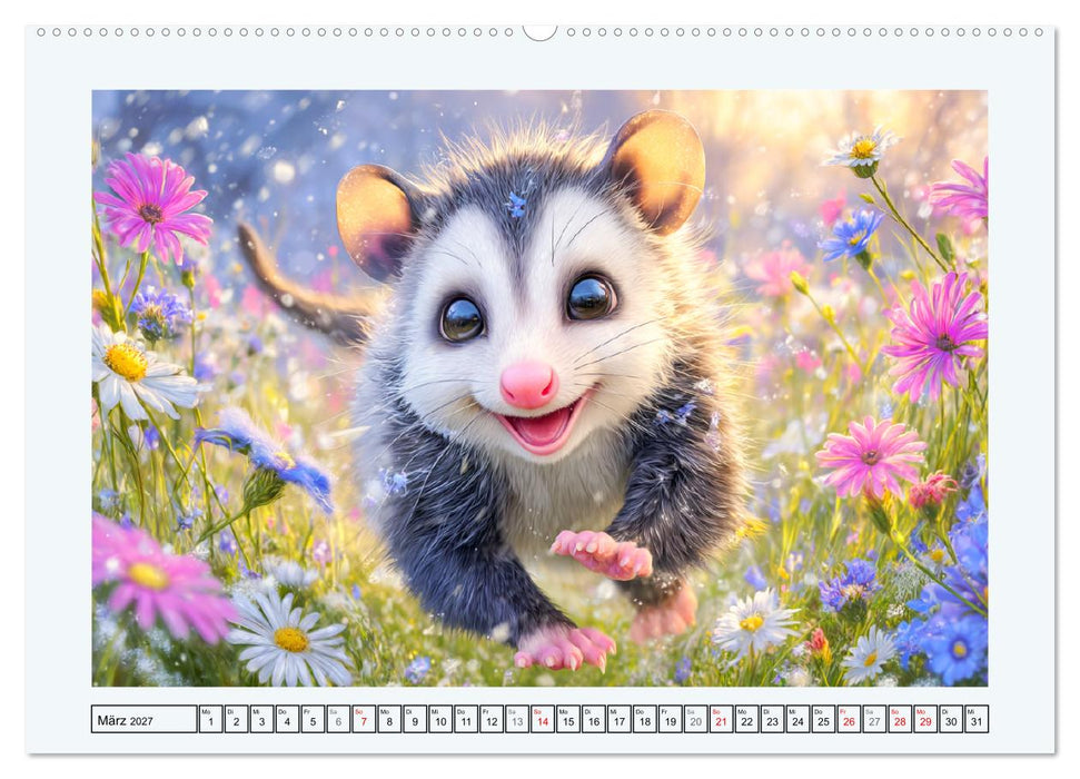 Oh, Possums! Cartoon-Abenteuer mit lustigen Beutelratten (CALVENDO Wandkalender 2027)