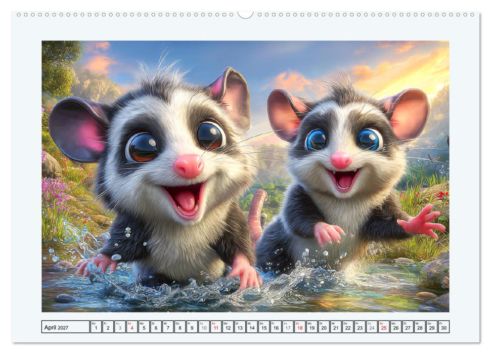Oh, Possums! Cartoon-Abenteuer mit lustigen Beutelratten (CALVENDO Wandkalender 2027)