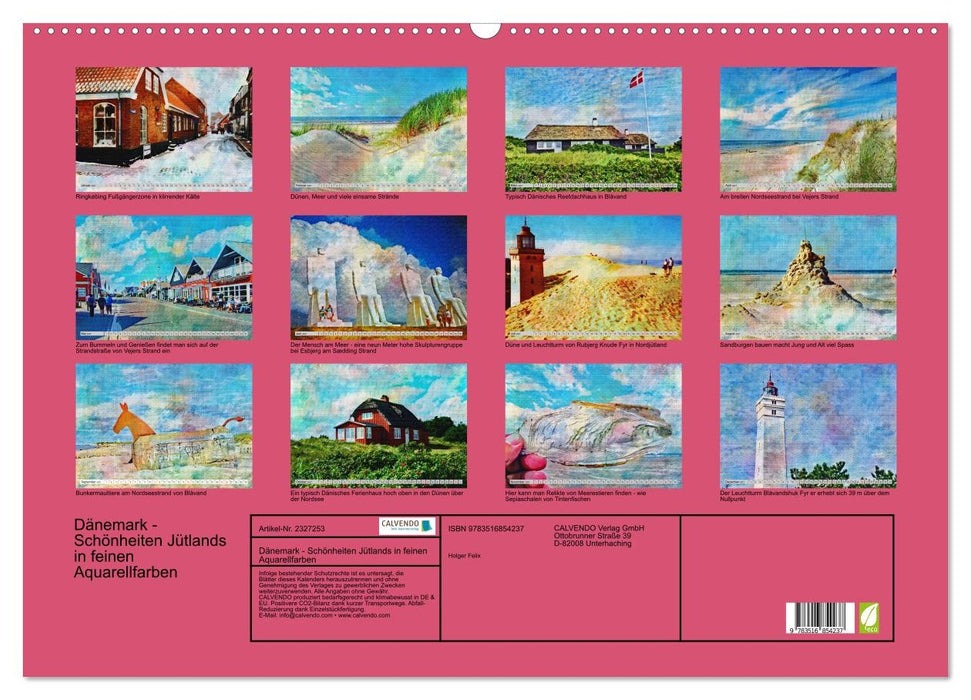 Dänemark - Schönheiten Jütlands in feinen Aquarellfarben (CALVENDO Wandkalender 2027)