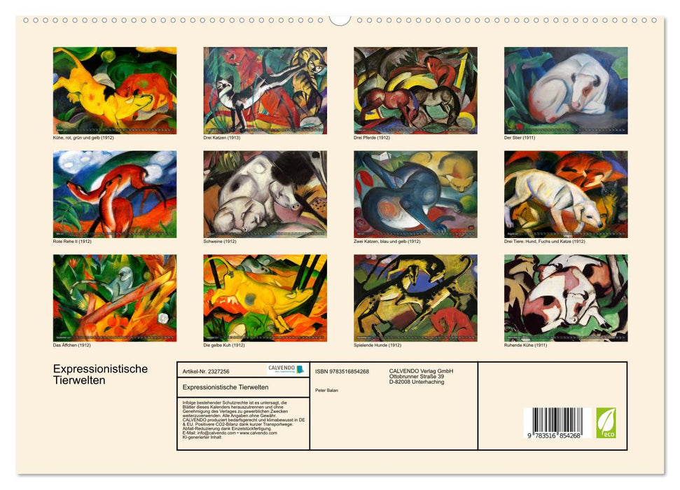 Expressionistische Tierwelten (CALVENDO Premium Wandkalender 2027)