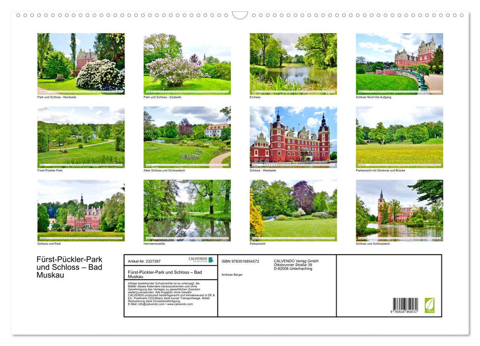 Fürst-Pückler-Park und Schloss – Bad Muskau (CALVENDO Wandkalender 2027)