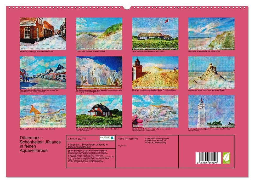 Dänemark - Schönheiten Jütlands in feinen Aquarellfarben (CALVENDO Premium Wandkalender 2027)