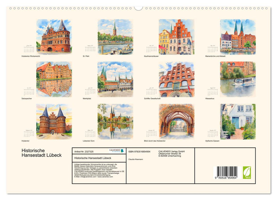 Historische Hansestadt Lübeck (CALVENDO Premium Wandkalender 2027)