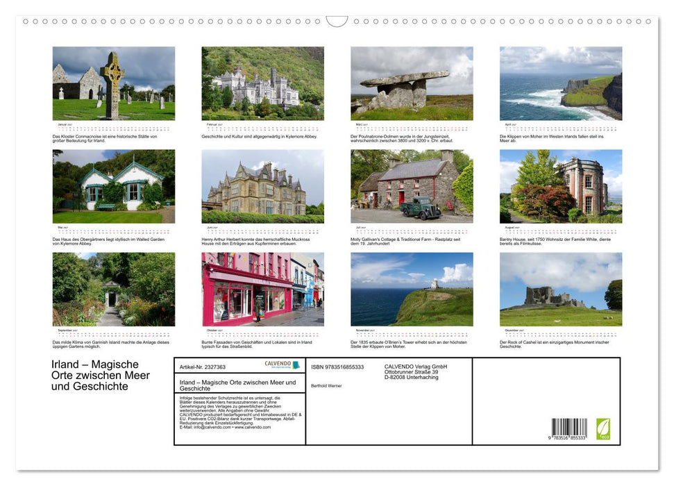 Irland – Magische Orte zwischen Meer und Geschichte (CALVENDO Wandkalender 2027)
