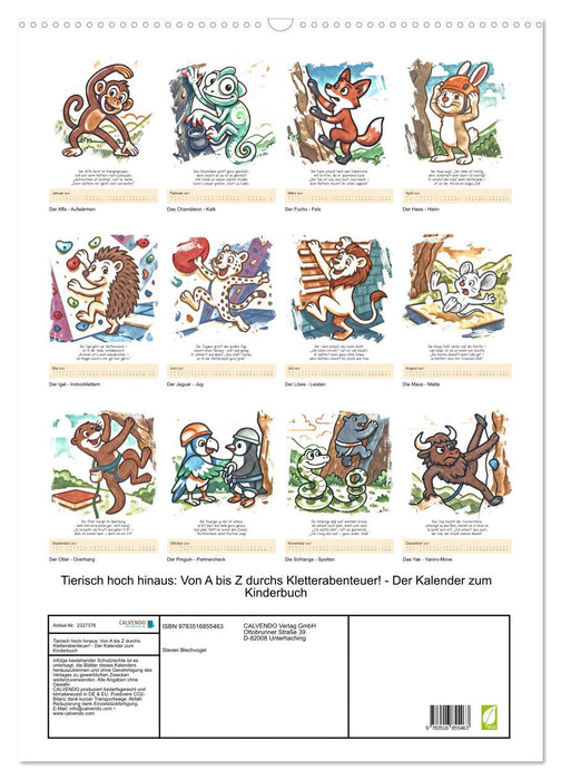 Tierisch hoch hinaus: Von A bis Z durchs Kletterabenteuer! - Der Kalender zum Kinderbuch (CALVENDO Wandkalender 2027)