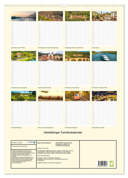 Heidelberger Familienkalender (CALVENDO Wandkalender 2027)