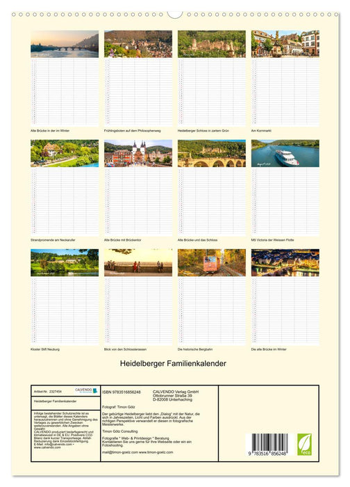 Heidelberger Familienkalender (CALVENDO Premium Wandkalender 2027)