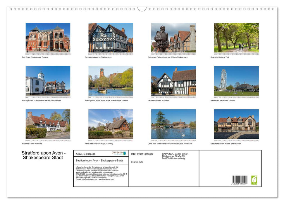Stratford upon Avon - Shakespeare-Stadt (CALVENDO Wandkalender 2027)