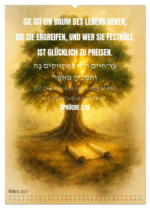 Weisheit, Licht und Leben – Jüdische Inspiration durchs Jahr (CALVENDO Wandkalender 2027)
