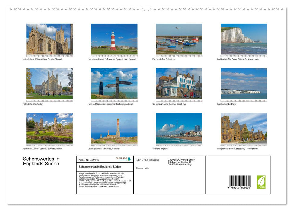 Sehenswertes in Englands Süden (CALVENDO Premium Wandkalender 2027)