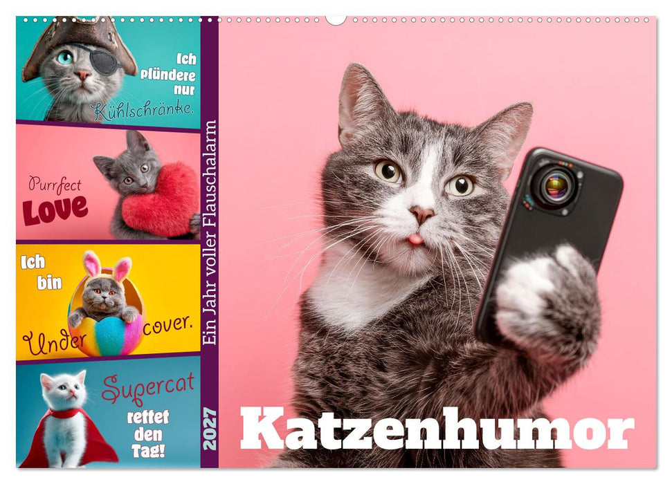 Katzenhumor - Ein Jahr voller Flauschalarm (CALVENDO Wandkalender 2027)
